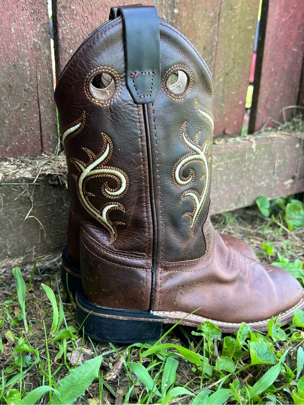 Kids Cowboy Brown Leather Boots